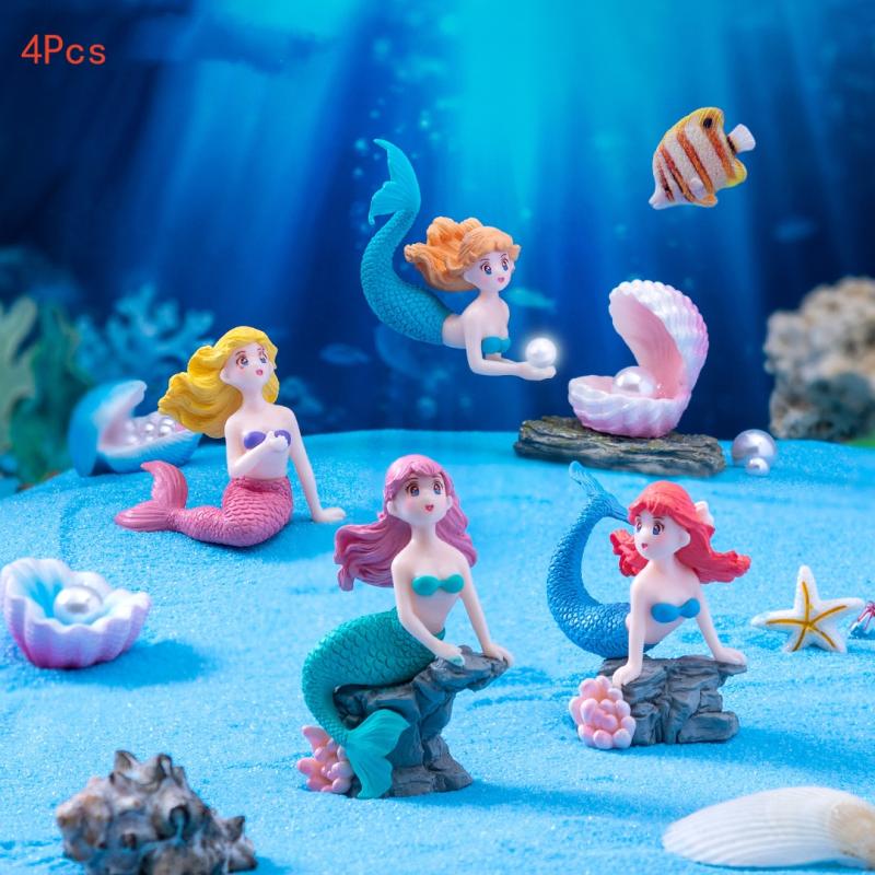 4 Piezas de Adornos de Sirena  - Marine Aquarium Aquascape reseña y precio